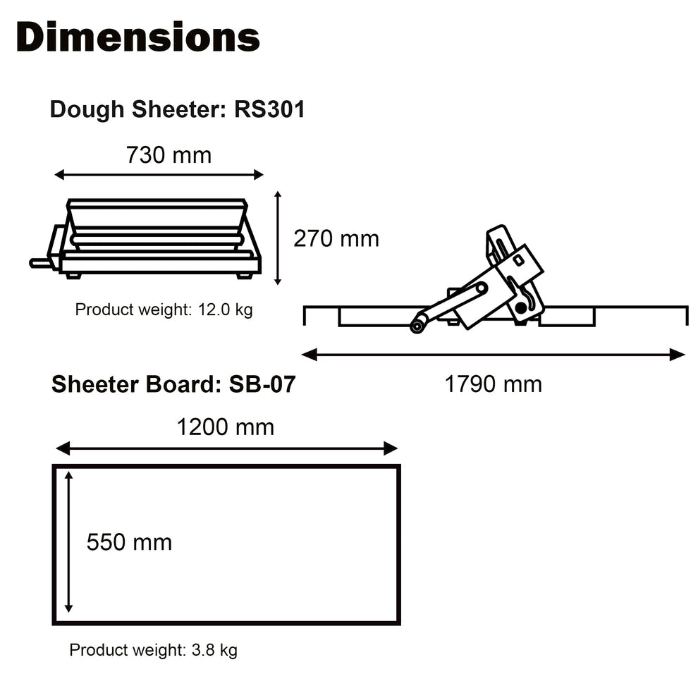 KNEADER RS301 — Large Folding Manual Dough Sheeter - Canadian Distribution - Ships Free Within Canada on Orders Above CAD $199