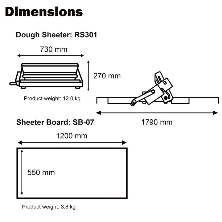 KNEADER RS301 — Large Folding Manual Dough Sheeter - Canadian Distribution - Ships Free Within Canada on Orders Above CAD $199