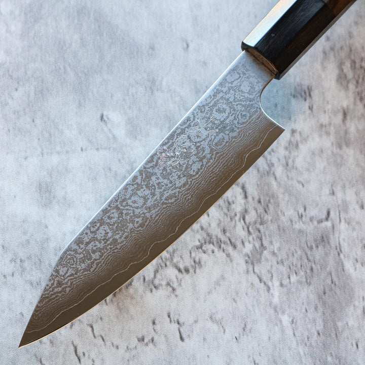 Kenshiro Hatono Ginsan Damascus Petty 135 mm Bois de rose