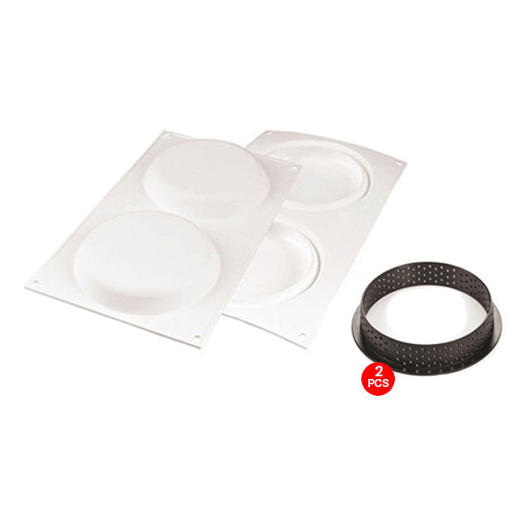 SILIKOMART Round Tart Ring Kit 150 (Silicone Mould + 2 Rings) - Canadian Distribution - Ships Free Within Canada on Orders Above CAD $199