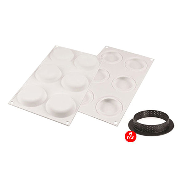SILIKOMART Round Tart Ring Kit 80 (Silicone Moulds + Rings)