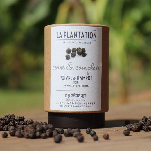 Black Kampot Pepper – Organic Whole Peppercorns by La Plantation - Canadian Distribution - Ships Free Within Canada on Orders Above CAD $199