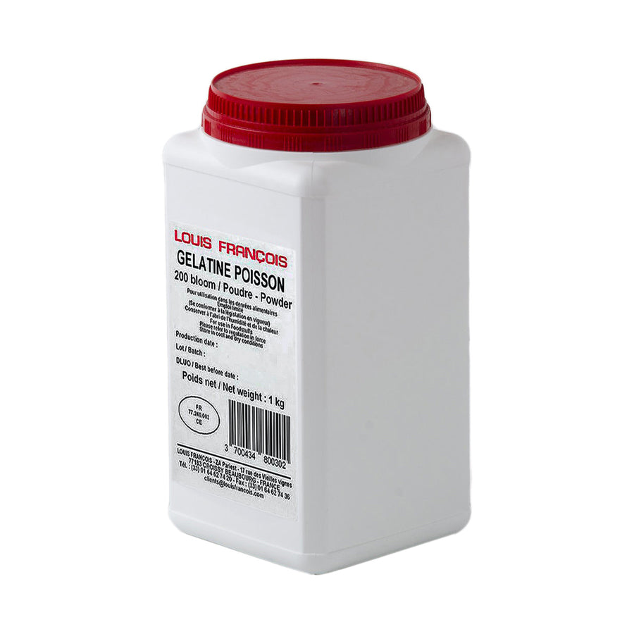 LOUIS FRANCOIS Fish Gelatin Powder – 200 Bloom, Halal & Pescatarian - 1kg
