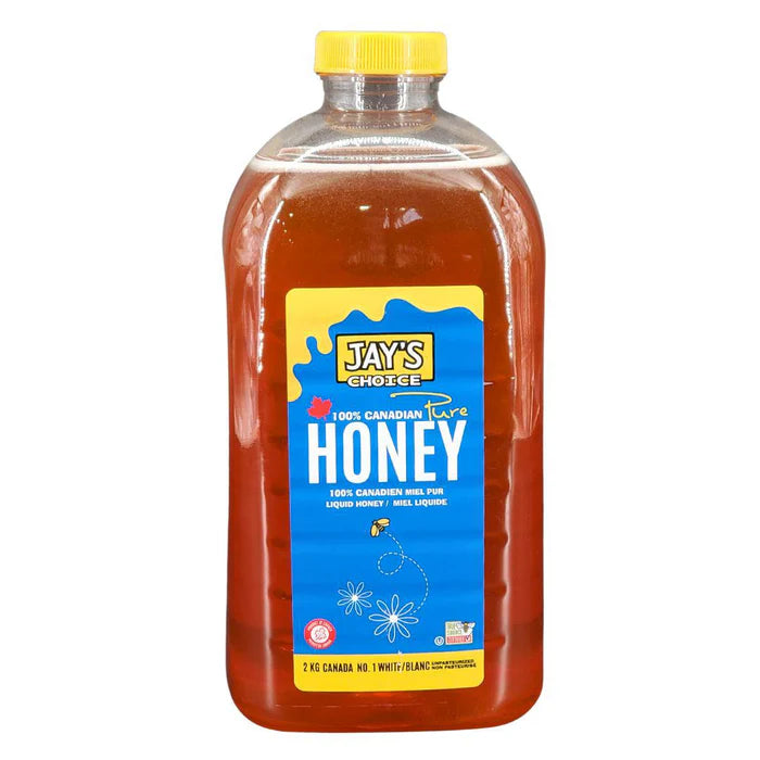 100% Pure Liquid Honey - Made in Canada - 2KG - Jay's Choice - Canadian Distribution