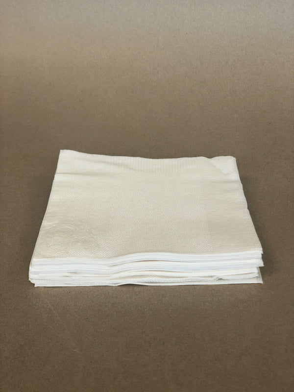 1 Ply White Lunch Sugarcane Napkin 12pk/500per 6000cs - Disposable Take Away Food Packaging - Canadian Distribution
