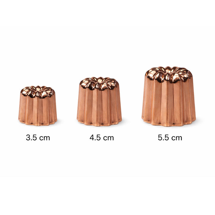 MATFER BOURGEAT Copper Cannelé (Canele) Mould, Tinned Interior – Small 3.5 cm - Canadian Distribution - Ships Free Within Canada on Orders Above CAD $199