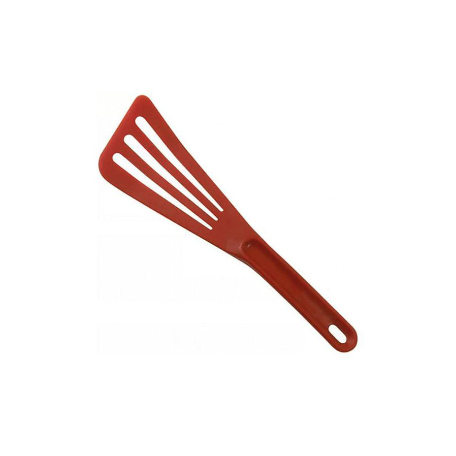 MATFER BOURGEAT Exoglass High-Temperature Pelton Slotted Spatula, 12" — Red - Canadian Distribution - Ships Free Within Canada on Orders Above CAD $199