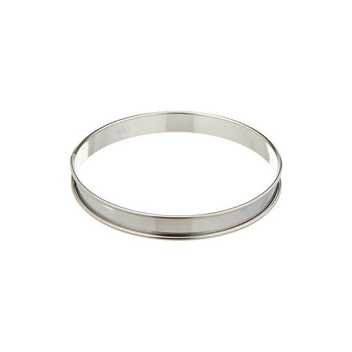 MATFER BOURGEAT Stainless Steel Pastry Tart Ring with Rolled Edges, 8" - Canadian Distribution - Ships Free Within Canada on Orders Above CAD $199