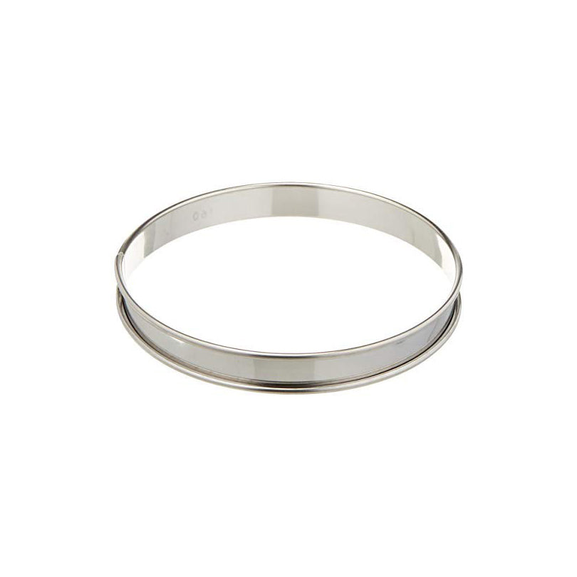 MATFER BOURGEAT Stainless Steel Pastry Tart Ring with Rolled Edges, 8" - Canadian Distribution - Ships Free Within Canada on Orders Above CAD $199