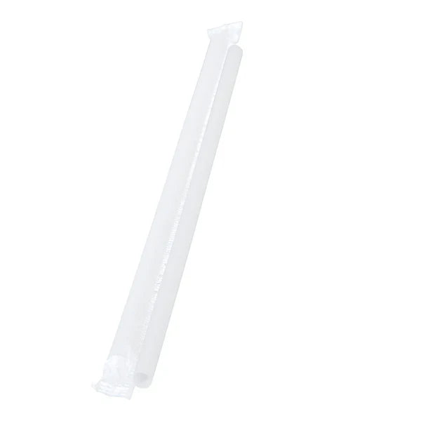 10 inch Super Jumbo White Wrapped Straws - 6 x 300 - Stone Straw - Canadian Distribution