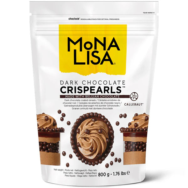 Mona Lisa - Dark Chocolate Crispearls - 800g Bag - Case of 4 x 800g - Barry Callebaut - Canadian Distribution