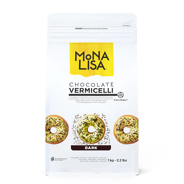 Mona Lisa - Dark (Semi Sweet) Chocolate Vermicelli - 1KG - Case of 6 x 1KG - Barry Callebaut - Canadian Distribution