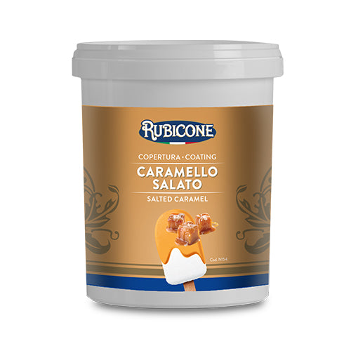 Rubicone Salted Caramel Cone Dip Coating - 1.5 KG Bucket on a white background