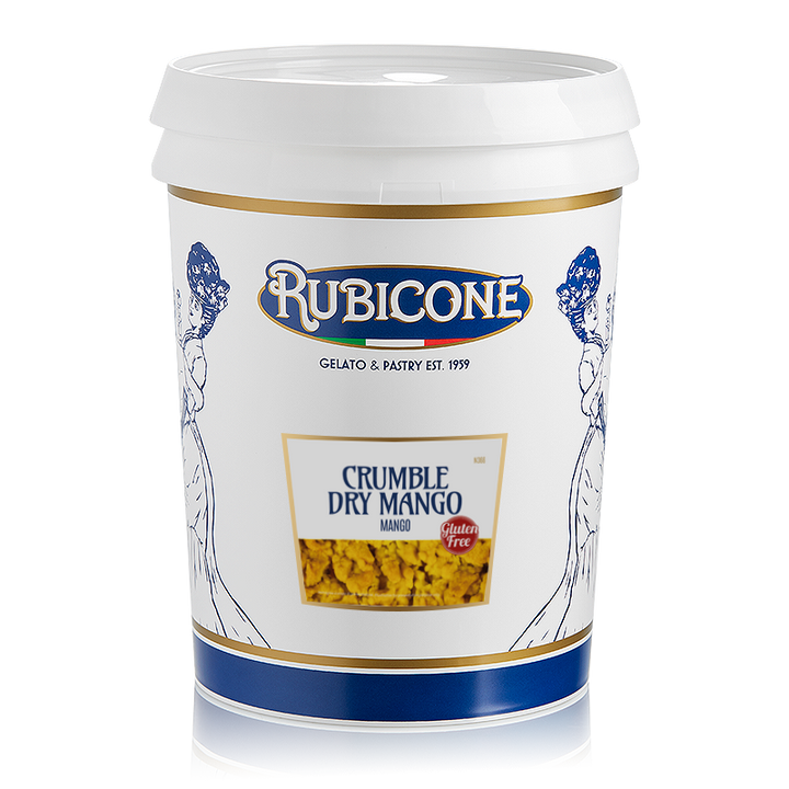 Rubicone Mango Dry Crumble 3 KG bucket on a white background by Rubicone Canada