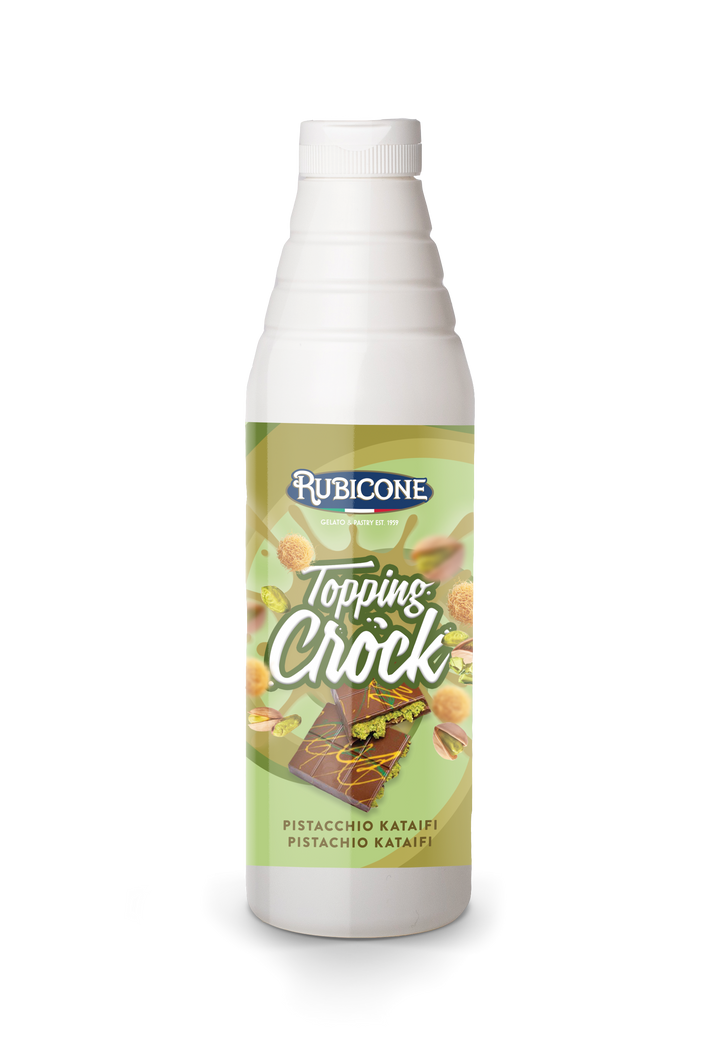 Pistachio Kunafa Kataifi Topping with Pieces (Dubai Chocolate Topping) - 1 KG Squeeze Bottle - Pistachio Kataifi Crock Topping - Rubicone Canada