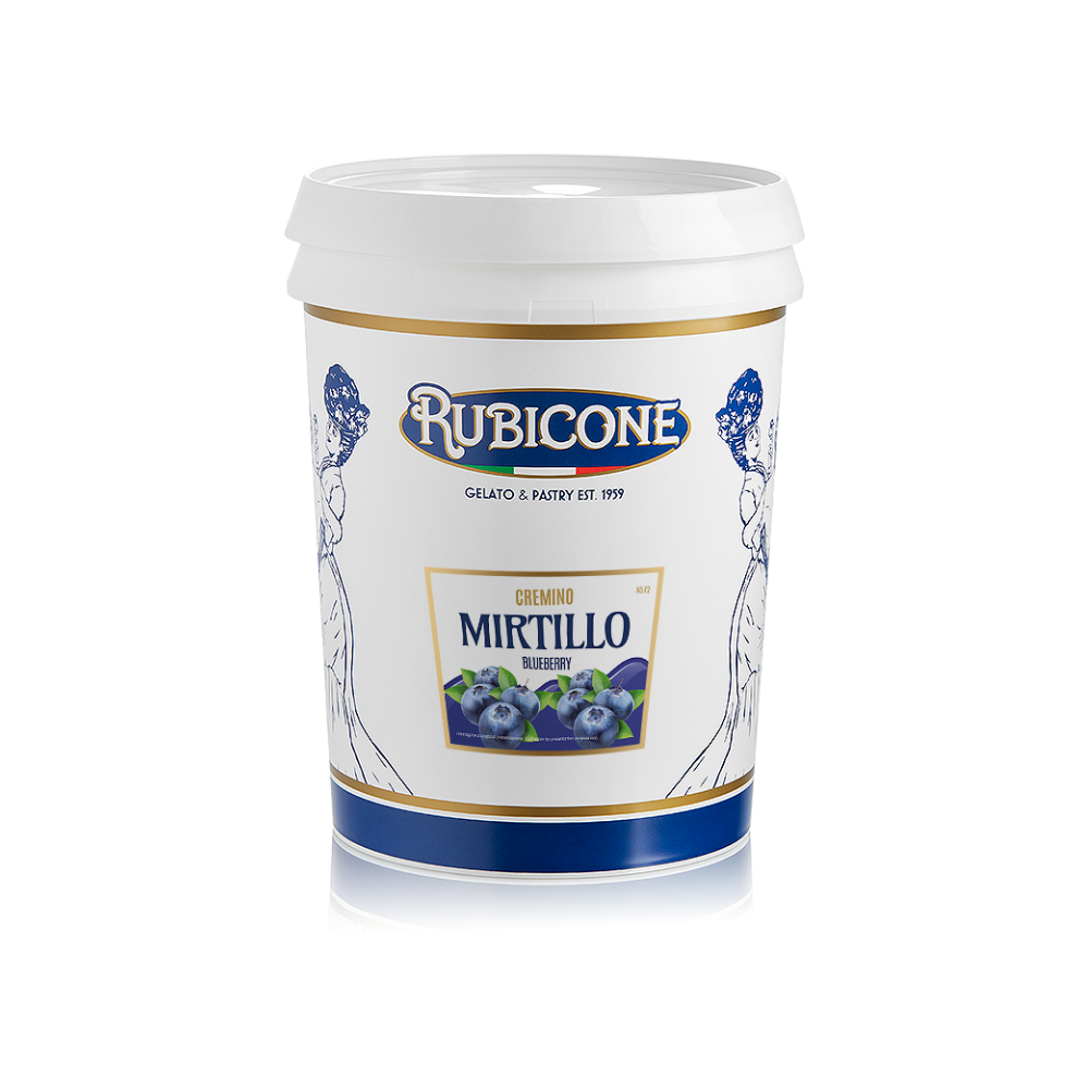 Rubicone Blueberry Cremino, 5 KG Bucket on a white background