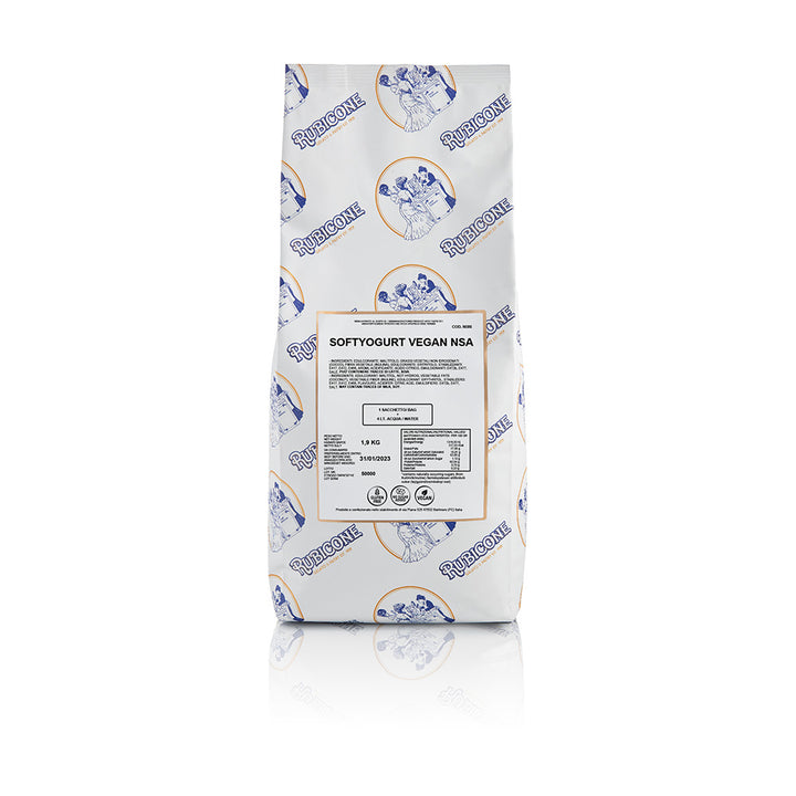 1.9 KG bag of Rubicone SoftYogurt Vegan NSA frozen yogurt, soft serve, and gelato base powder mix for commercial use - Canadian distribution