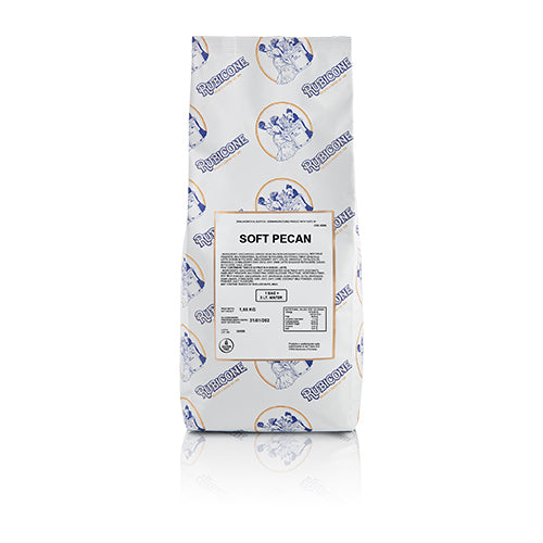 Soft Pecan Soft Serve Ready Base Mix - 1.5 KG bag with Rubicone brand logo on a white background