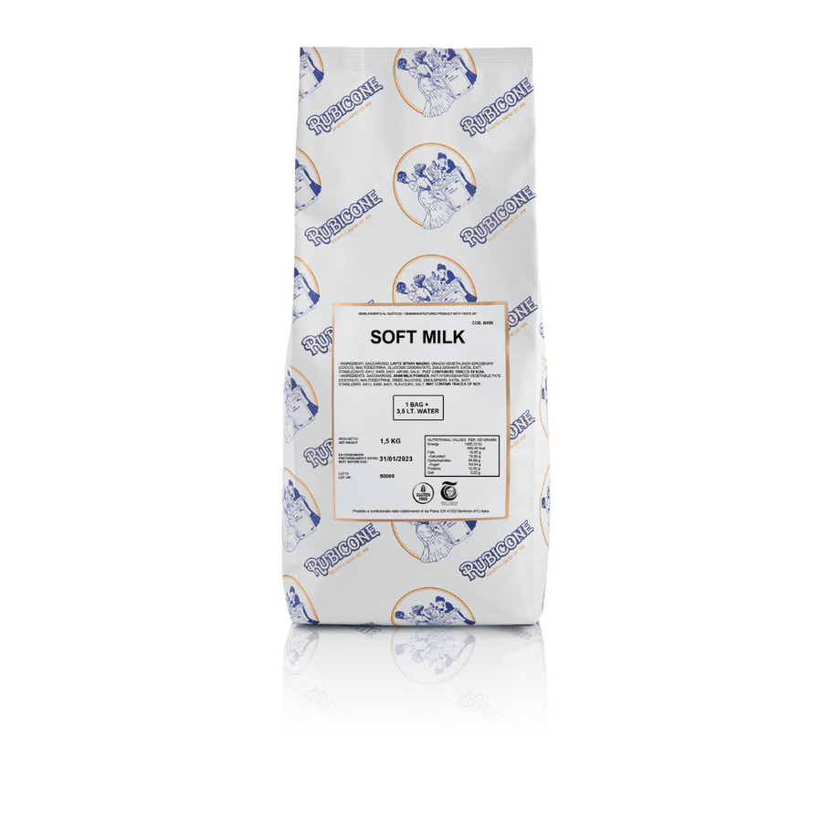 1.5 KG bag of Rubicone Soft Milk Soft Serve Ready Powder Mix on a white background