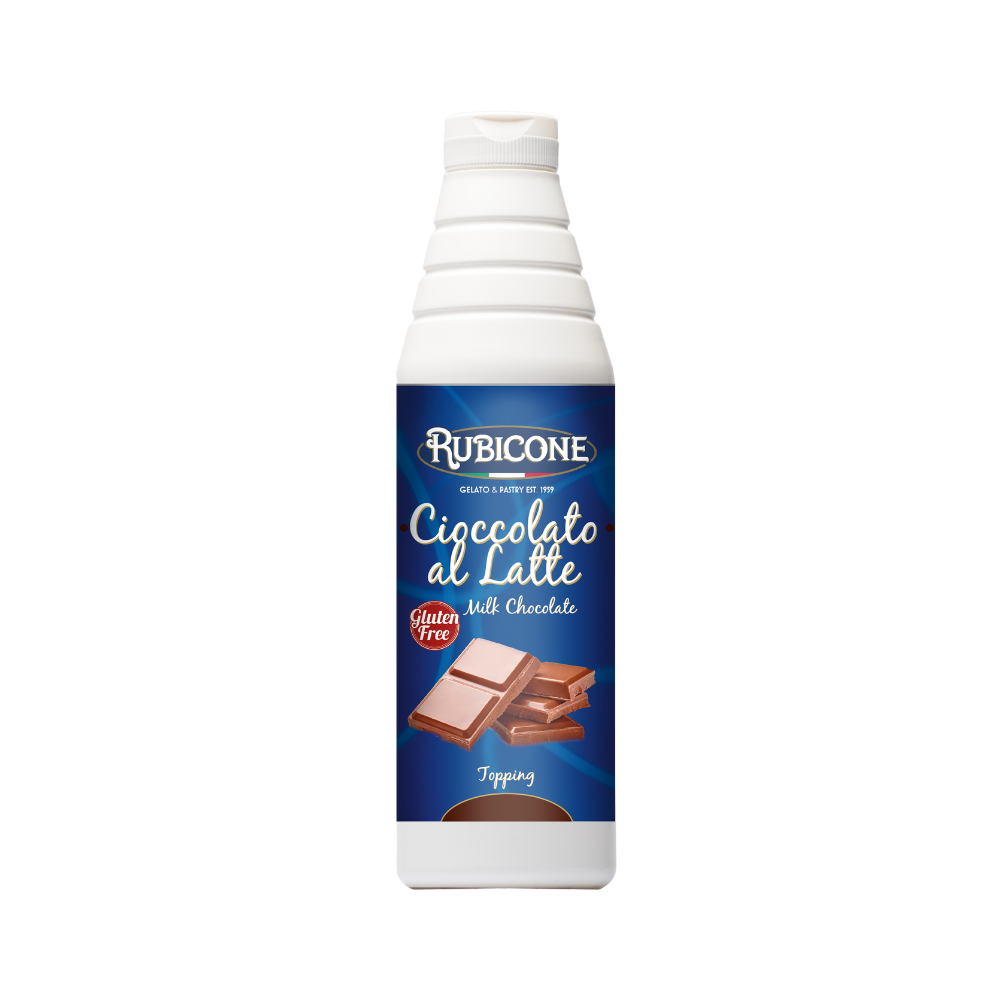 Milk Chocolate Topping - 1 KG Squeeze Bottle - Rubicone Canada - Canadian distributor