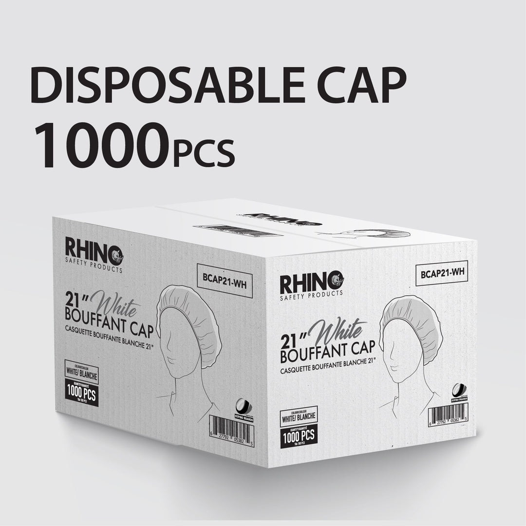 Rhino - 21"  Bouffant Cap, White - BCAP21-WH