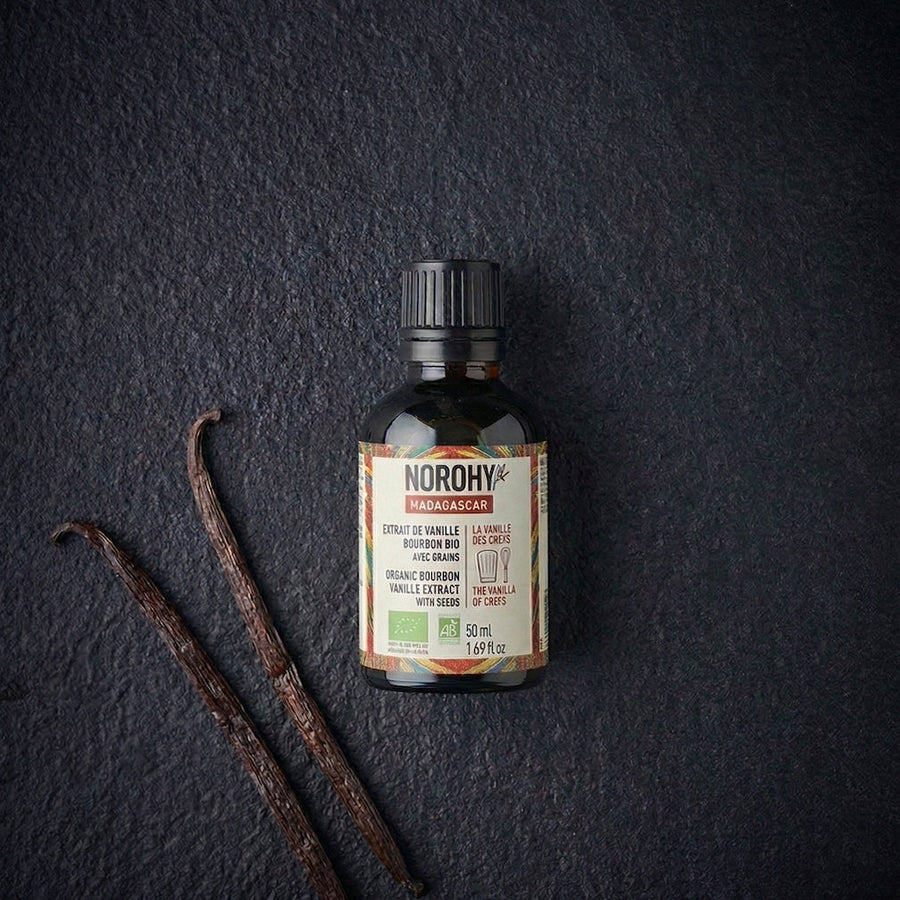 NOROHY Organic Madagascar Vanilla Extract with Seeds, 50ml - Canadian Distribution - Ships Free Within Canada on Orders Above CAD $199