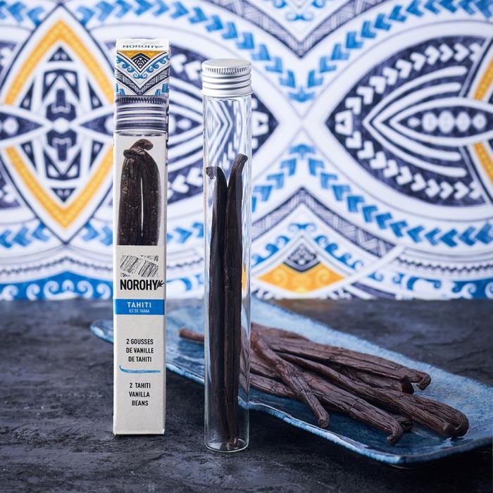 NOROHY Premium Tahitian Vanilla Beans, Vial of 2 - Canadian Distribution - Ships Free Within Canada on Orders Above CAD $199