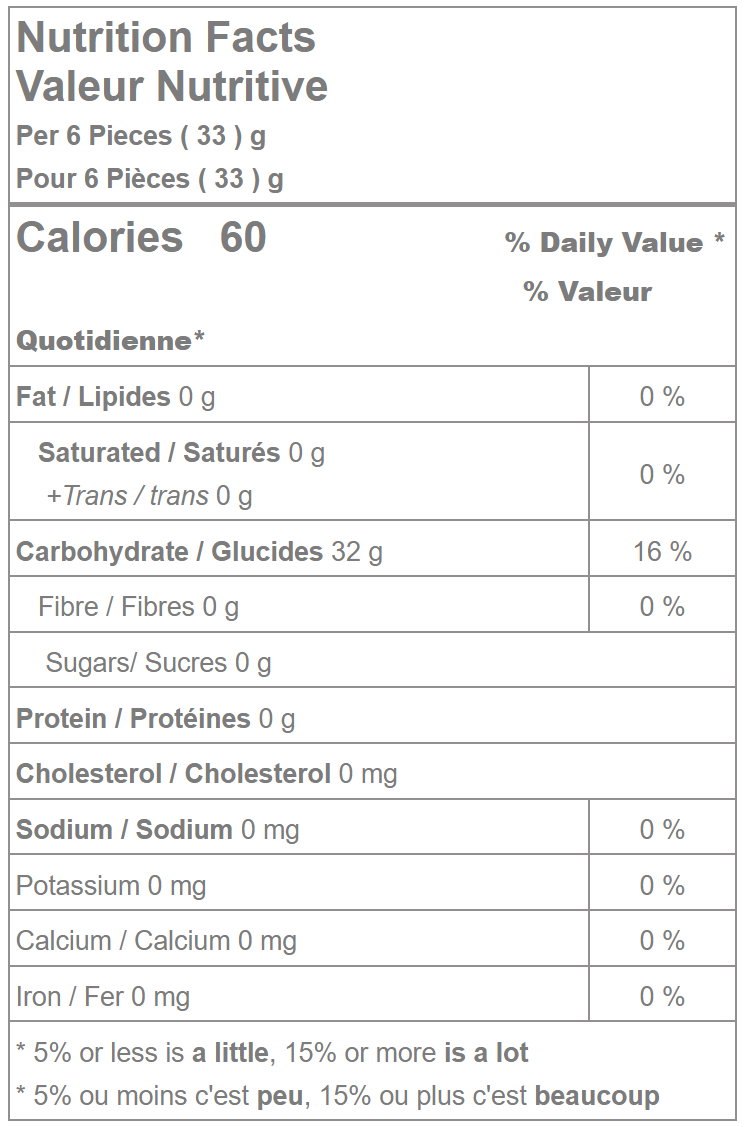 No sugar added assorted fruit mix candies nutrition facts
