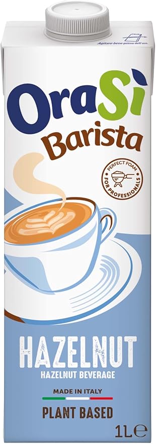 Carton of OraSi Barista Hazelnut Beverage Professional - 12 x 1L - Plant-Based Milk Alternatives - Canadian Distribution - Ships Free Within Canada on Orders Above CAD $199