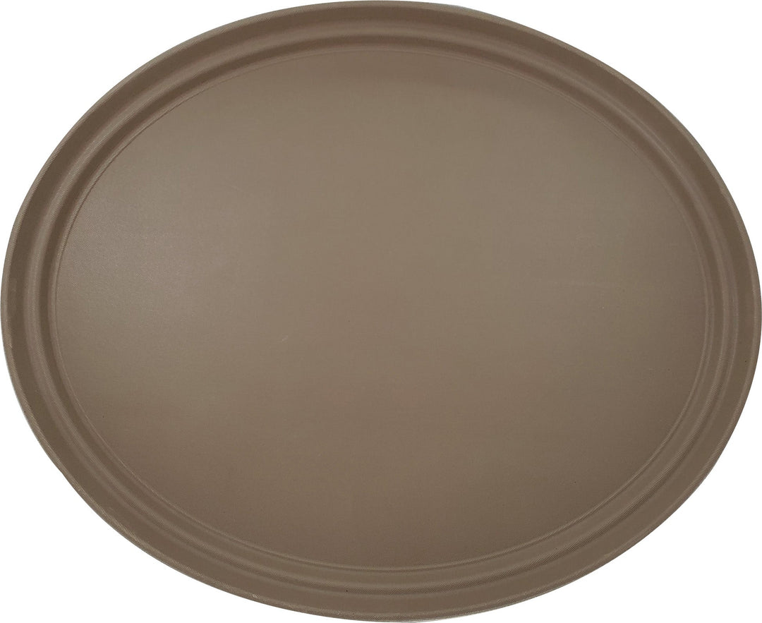 Oval 20" x 25" - Non-Slip Server's Tray - 2500CT - Brown