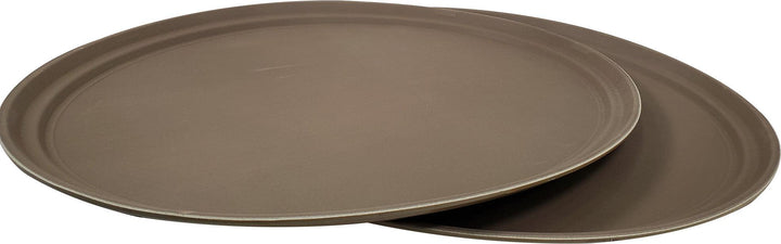 Oval 20" x 25" - Non-Slip Server's Tray - 2500CT - Brown