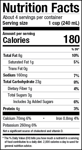Pacific Foods - Barista Series - Oat Original - 12  x 32oz per case - Nutritional Information
