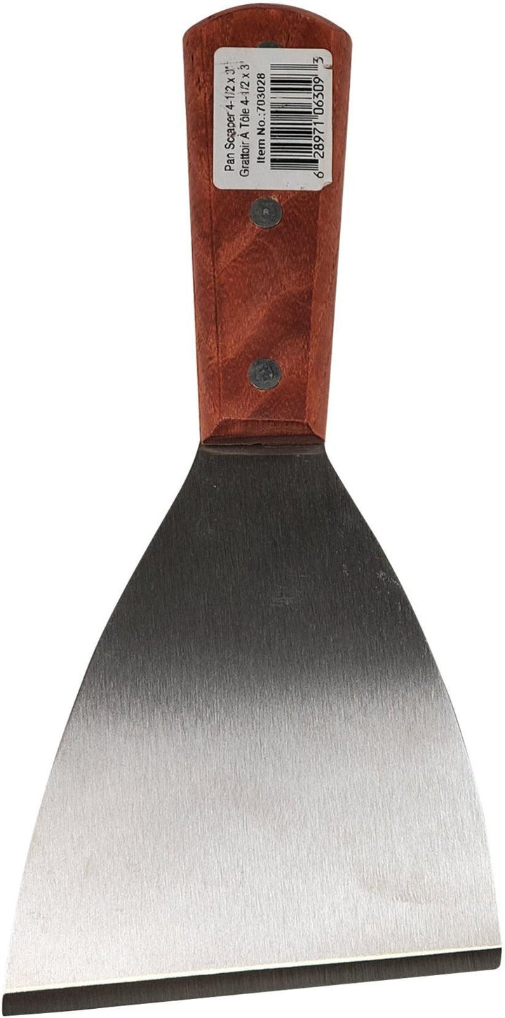 Pan Scraper 4.5" x 3" - Wood Handle - SAG703028