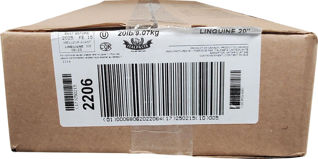 Italpasta - Pasta - Linguine 10"/20" - Bulk/2206/2293