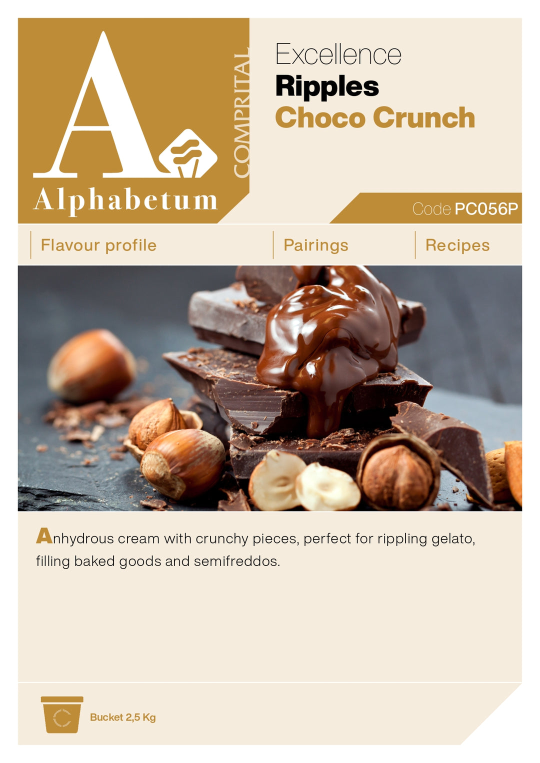 Choco Crunch (chocolate with wafer biscuit pieces) Ripple - Case of 2 x 2.5 kg Units