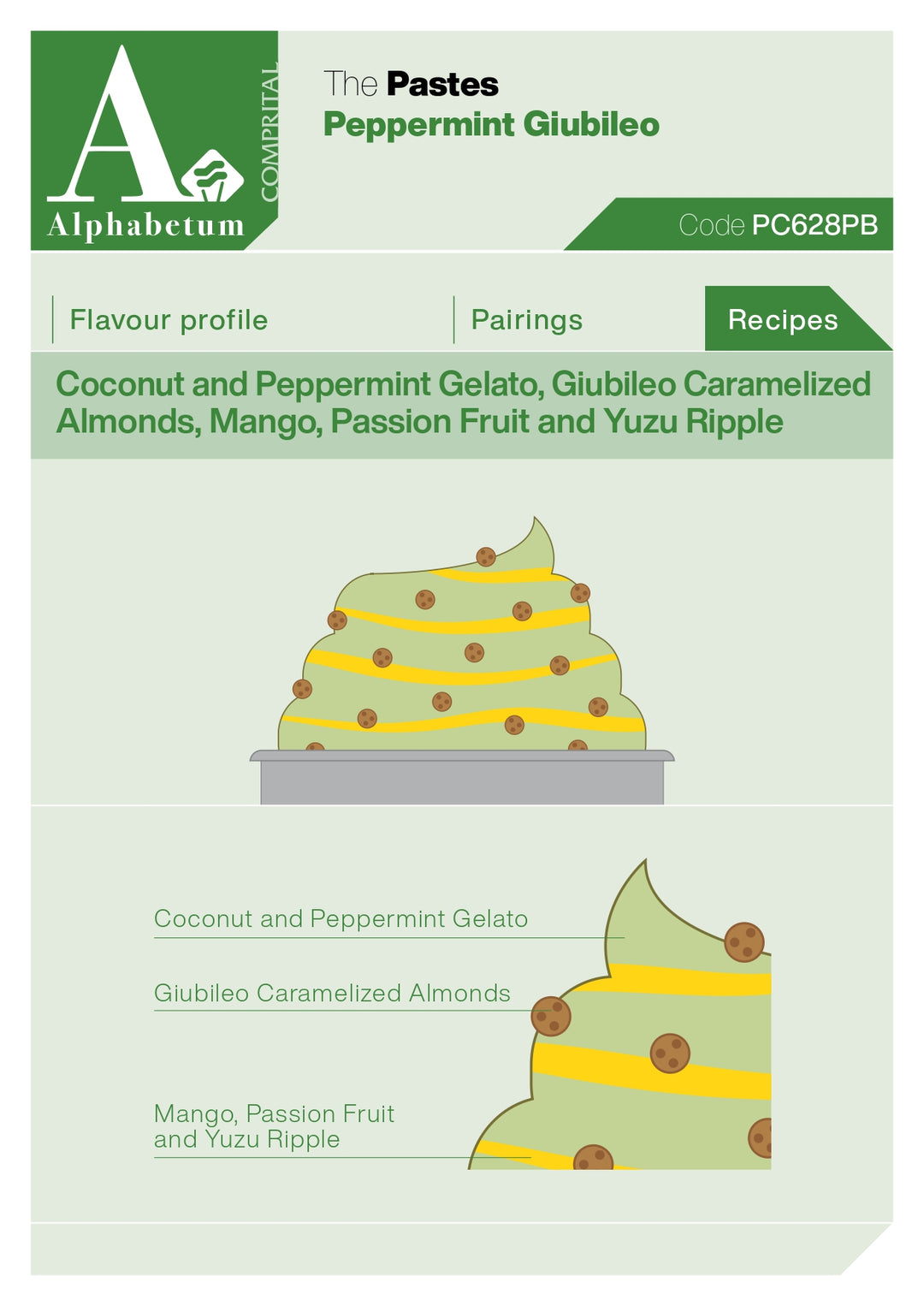 Menta Piperita Giubileo (natural peppermint) Paste - Case of 2 x 3 kg Units