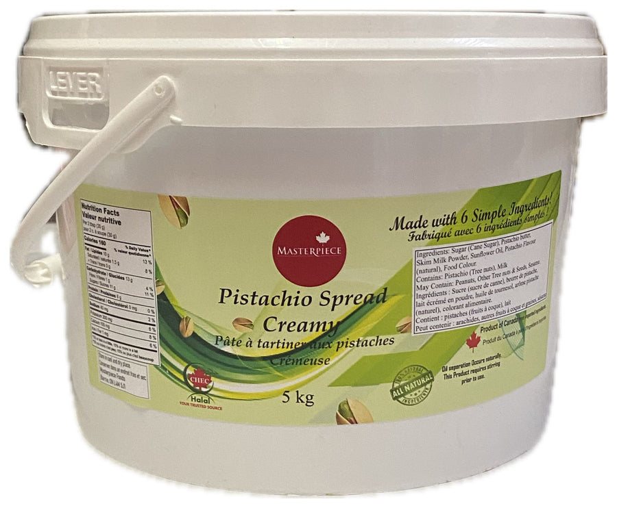 Premium 35% Pistachio Cream Filling - 5kg Jar - Made With 6 Simple Ingredients - 100 Percent Natural Ingredients 🍁 Made In Canada - Canadian Distributor