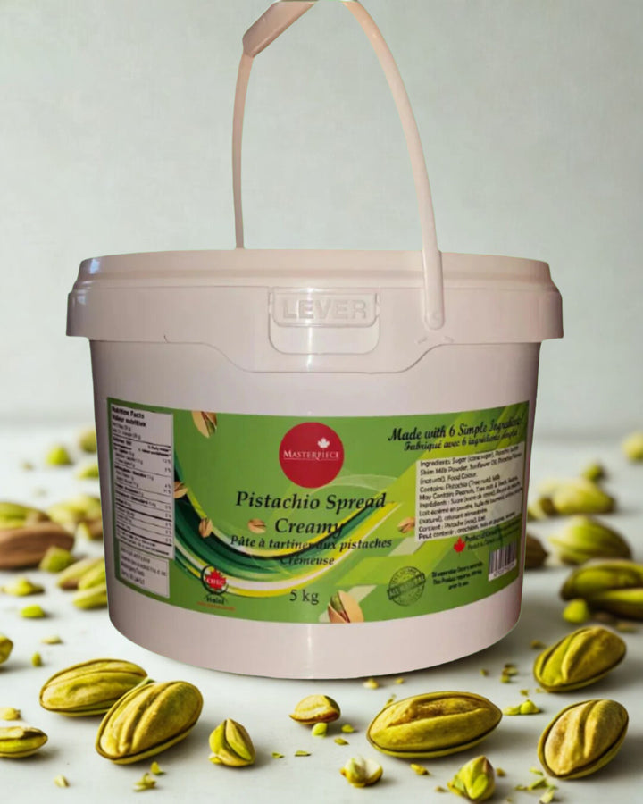 Premium 35% Pistachio Filling - 5kg Jar - Made With 6 Simple Ingredients - 100% Natural Ingredients 🍁 Made In Canada - Canadian Distributor