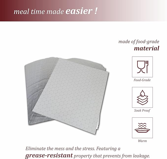 Insulated Foil Wrap - Box of 1000 - 12 x12 Inch - Pre-Cut Insulated Sandwich Wrap, Foil Wrap for Burger & French Fries, Pre-Cut Foil Sheets, Perfect for Delis, Food Trucks, Carts or Take Out - Canadian Distribution