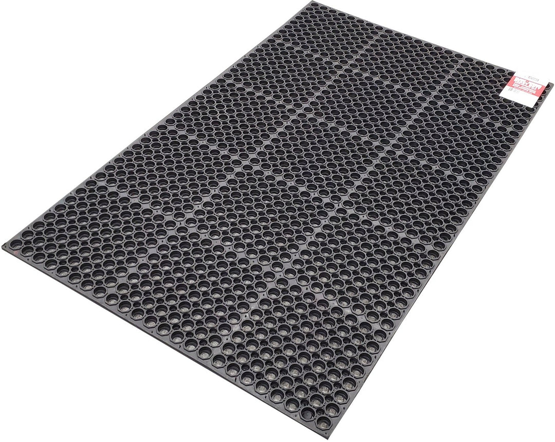 Pro-Kitchen - Black Rubber Anti-Fatigue Mat Heavy Duty 36"X60"