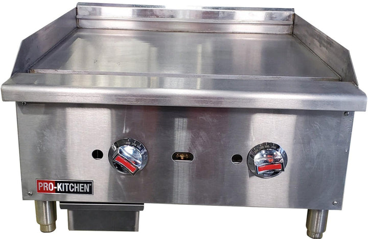 Pro-Kitchen - Thermostat Griddle 2 Burners SS 60000 BTU 24"x26"x16" - EGG24ST