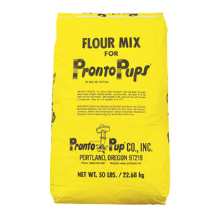 One 50 lb. bag of Pronto Pup corn dog Flour Mix. The original Hot Dog on a Stick Flour Mix in Canada.