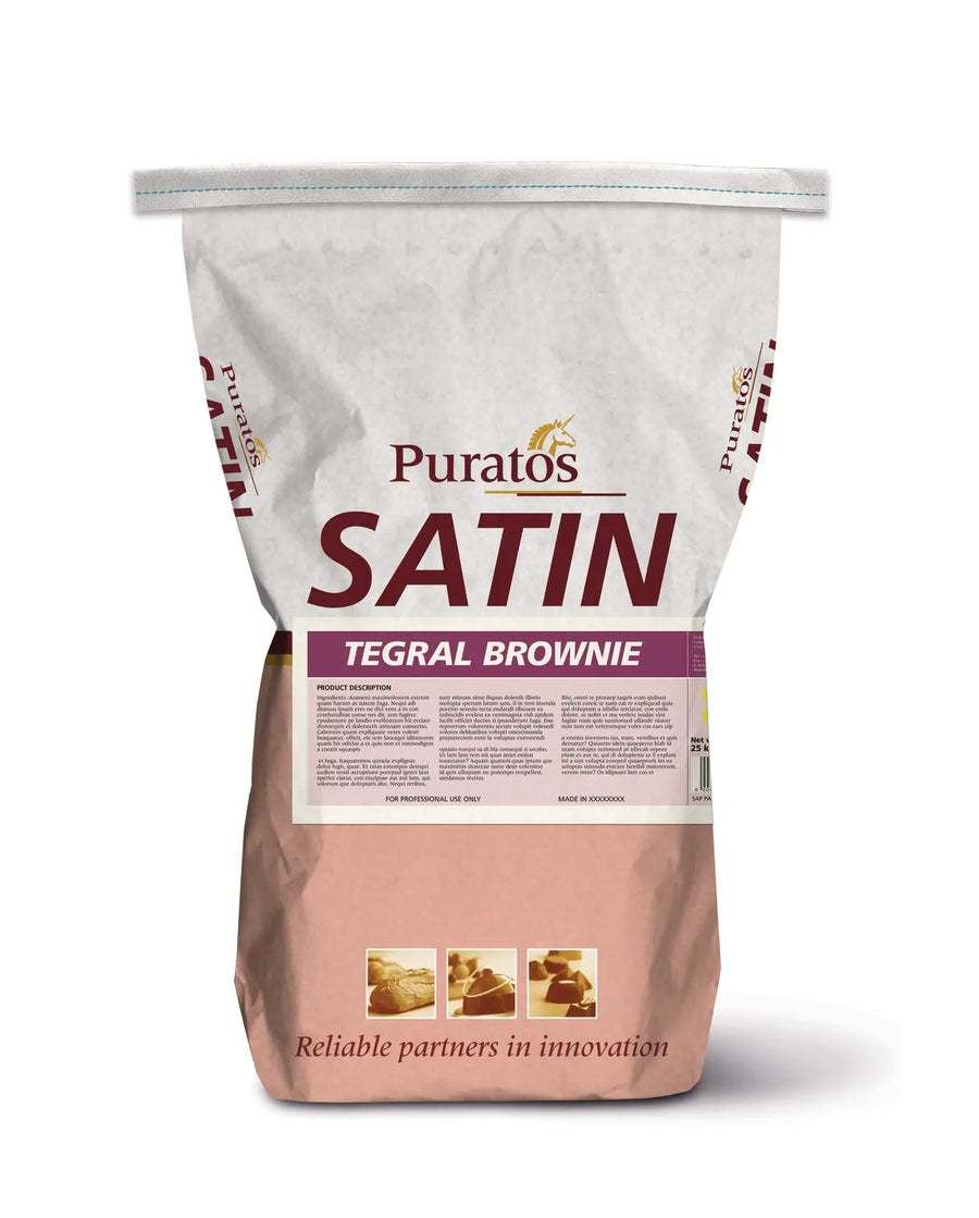 Puratos Satin Tegral Brownie packaging on a white background