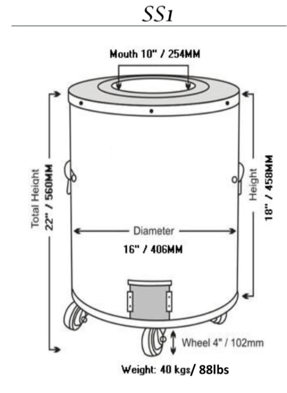 XC - Puri - Charcoal Tandoor Round - 16"Dia x 22"H - SS1 Ultima