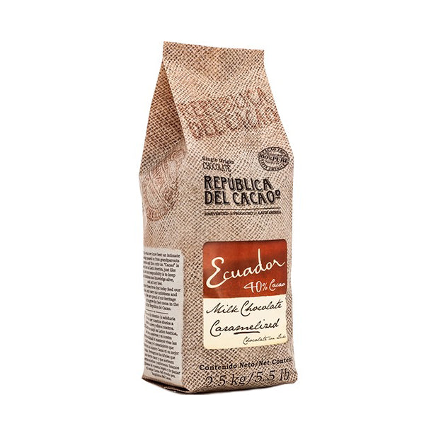 REPUBLICA DEL CACAO Ecuador 40% Caramelized – Milk Chocolate Couverture - 2.5kg