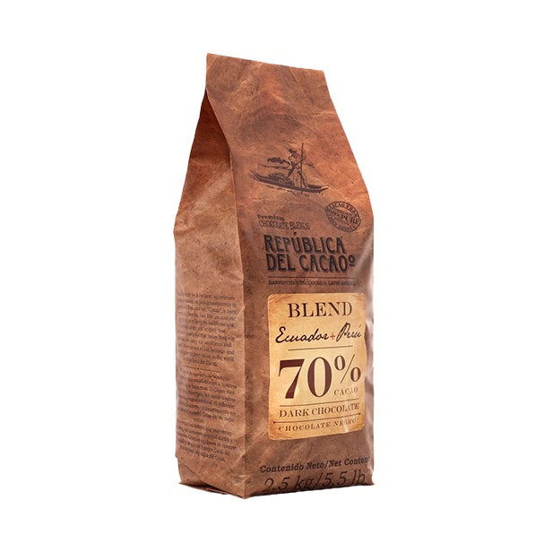 REPUBLICA DEL CACAO Ecuador & Peru Blend 70% – Dark Chocolate Couverture - 2.5kg