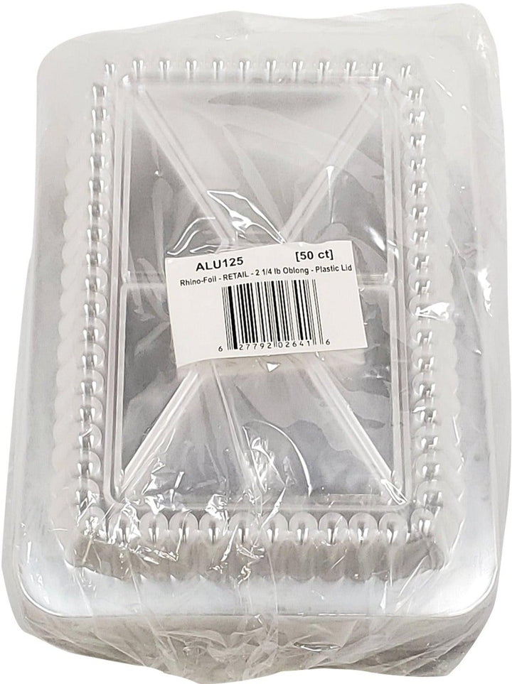 Rhino-Foil - 2 1/4 lb Oblong - Plastic Lid - AR120R