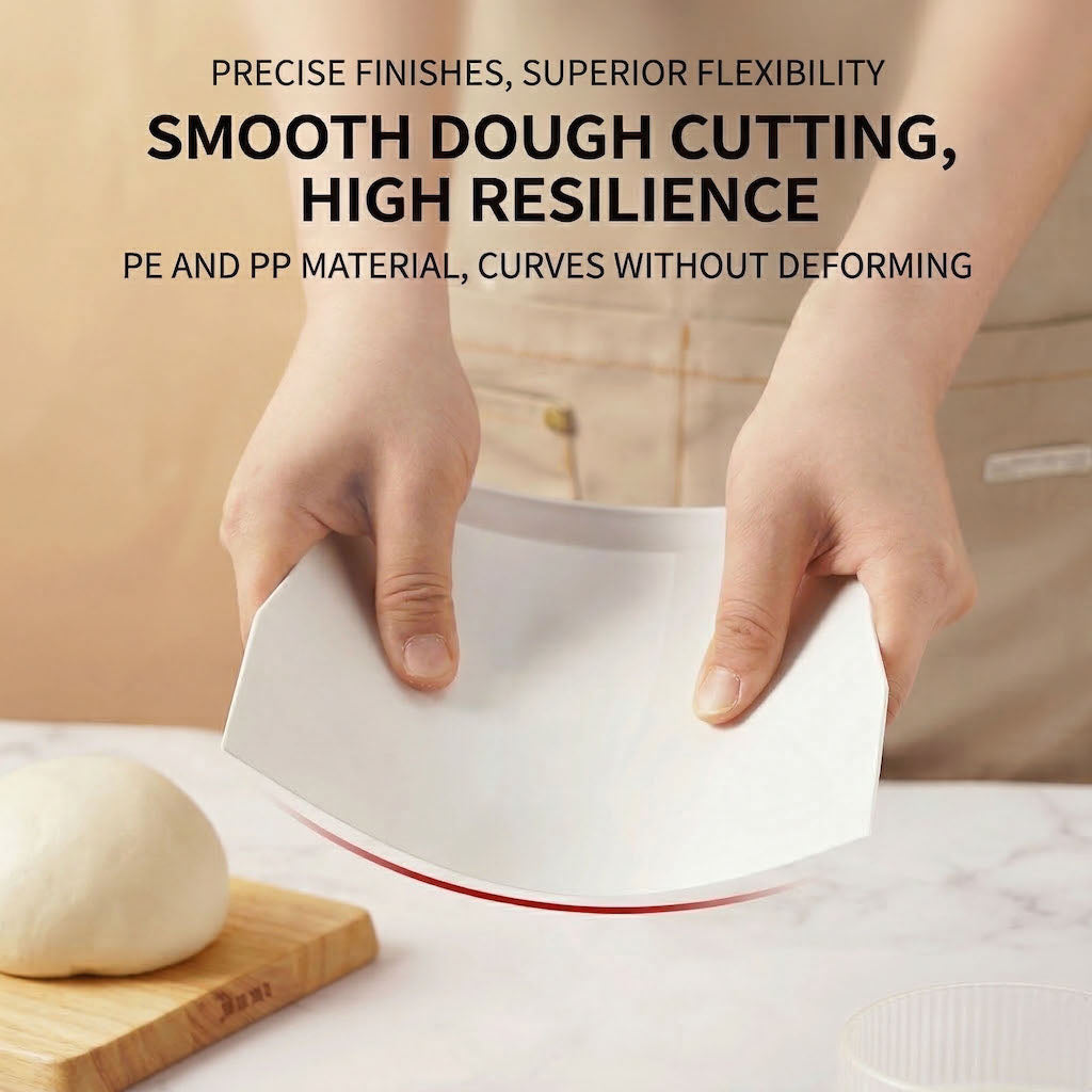 SANNENG Antibacterial PP Dough Scraper (Hard/Rigid), 133 × 95 mm - Canadian Distribution - Ships Free Within Canada on Orders Above CAD $199
