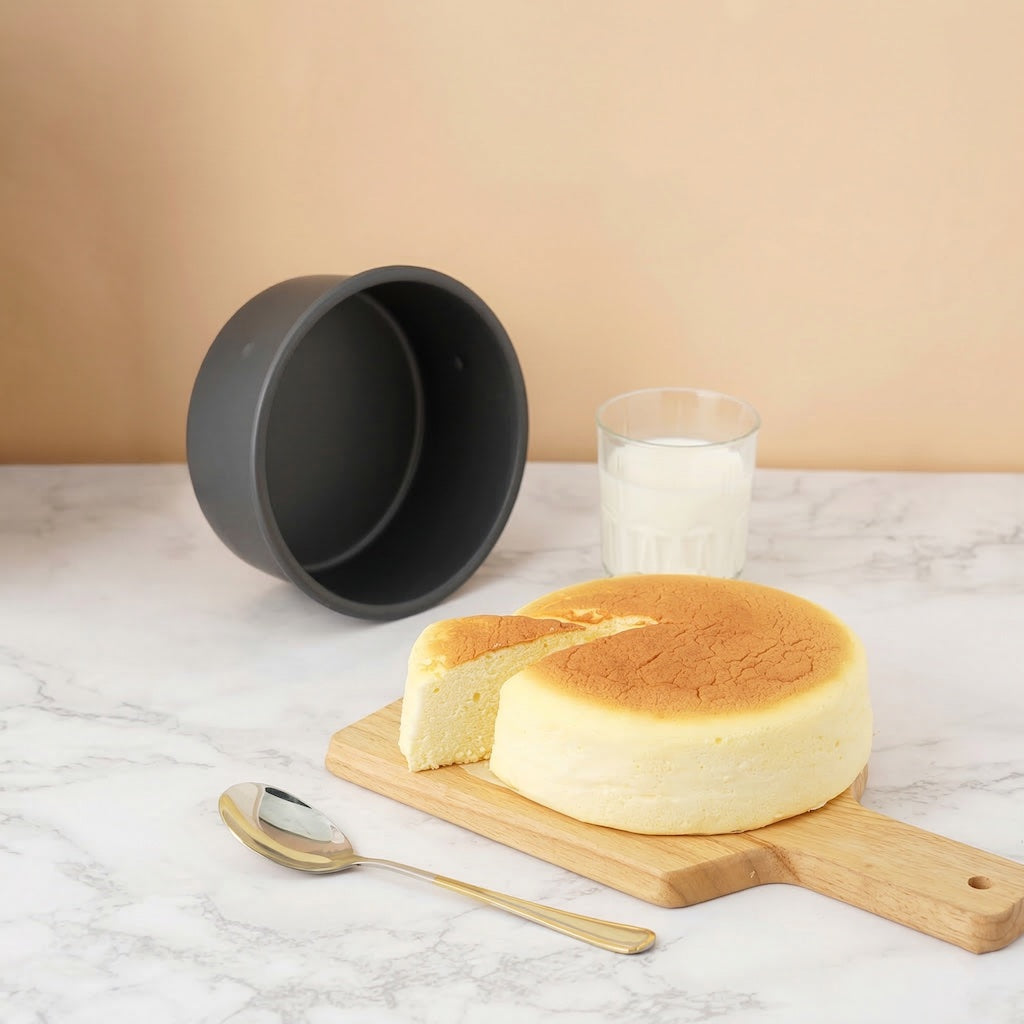 SANNENG Hard Anodized Deep Round Cake Pan with Fixed Bottom - Canadian Distribution - Ships Free Within Canada on Orders Above CAD $199