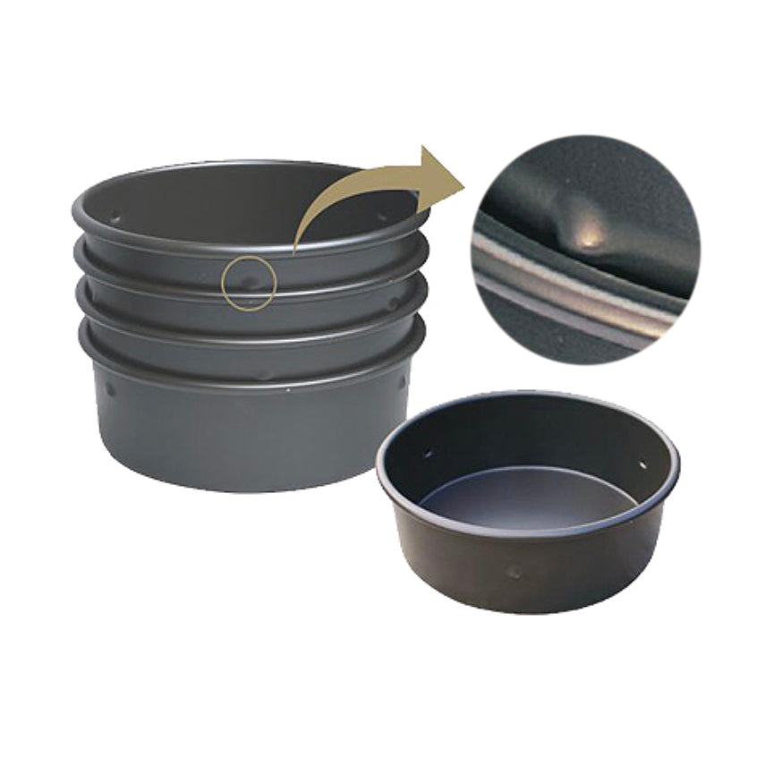 SANNENG Hard Anodized Deep Round Cake Pan with Fixed Bottom - Canadian Distribution - Ships Free Within Canada on Orders Above CAD $199